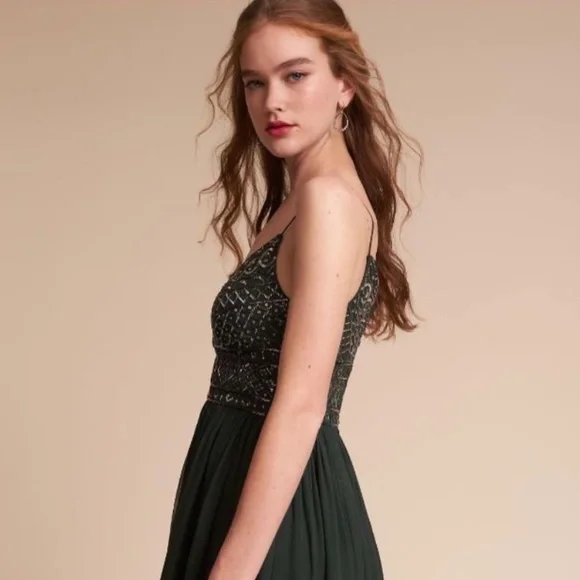 BHLDN Anthropologie Bristol Dress, Forest Green - New, Never Worn - Picture 1 of 6